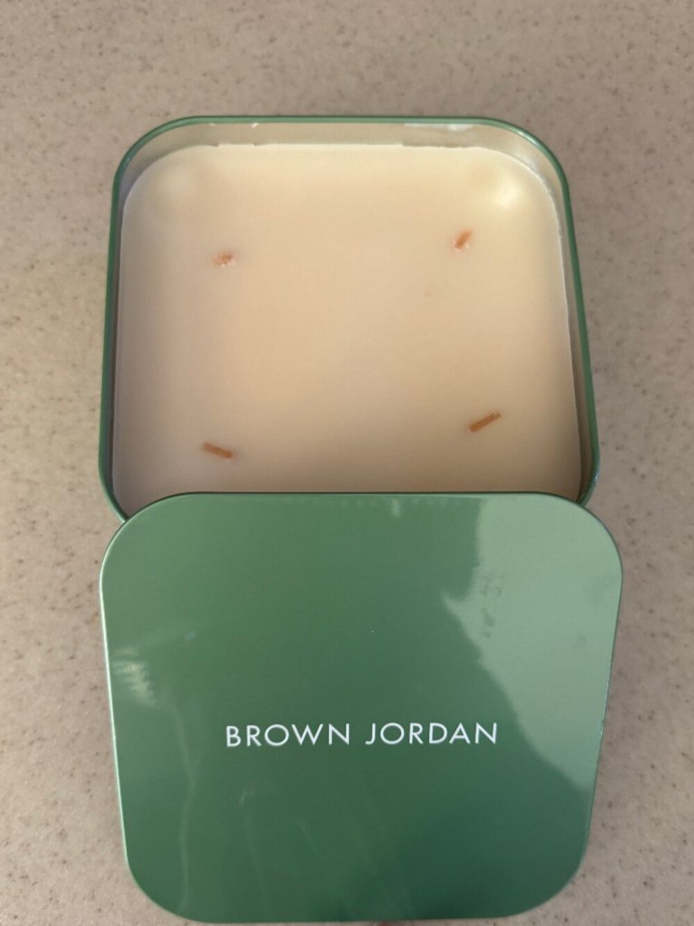 BROWN JORDAN Square Candle 6" x 6" NEW - Light Vanilla Scent